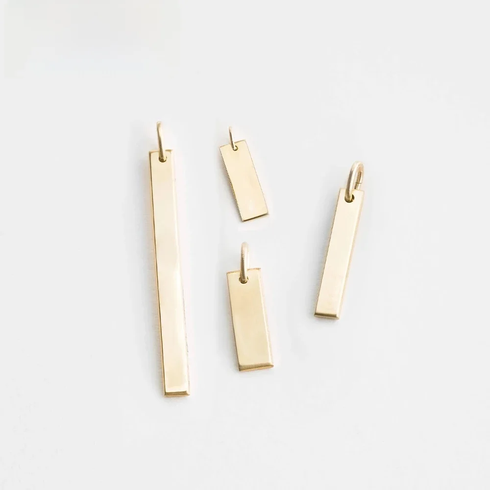 EManco acier inoxydable miroir poli blanc Rectangle pendentif breloques peuvent faire collier à faire soi-même Bracelet bijoux sortie d'usine