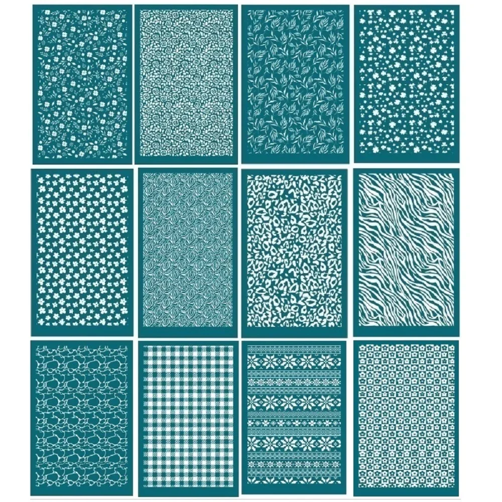 Kit d'impression de sérigraphie réutilisable 9x15cm, pour l'impression sur l'argile, bijoux, boucles d'oreilles, pochoirs en argile polymère