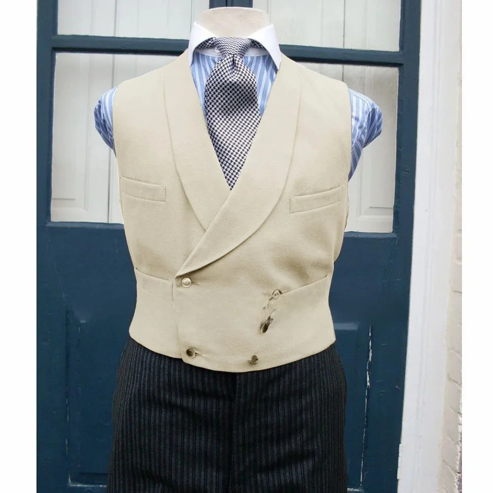 Serge-Costumes formels en GlaBusiness à double boutonnage pour hommes, gilets décontractés, vêtements pour hommes imbibés