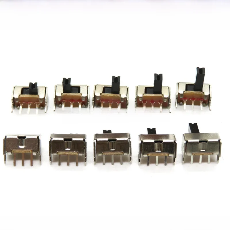 50 sztuk SK12D07VG2/3/4/5/6 miniaturowy przełącznik suwakowy SPDT 3 Pin PCB 2 pozycja 1P2T boczne pokrętło uchwyt wysoki 2/3/4/5/6mm IGMOPNRQ — zdjęcie 2