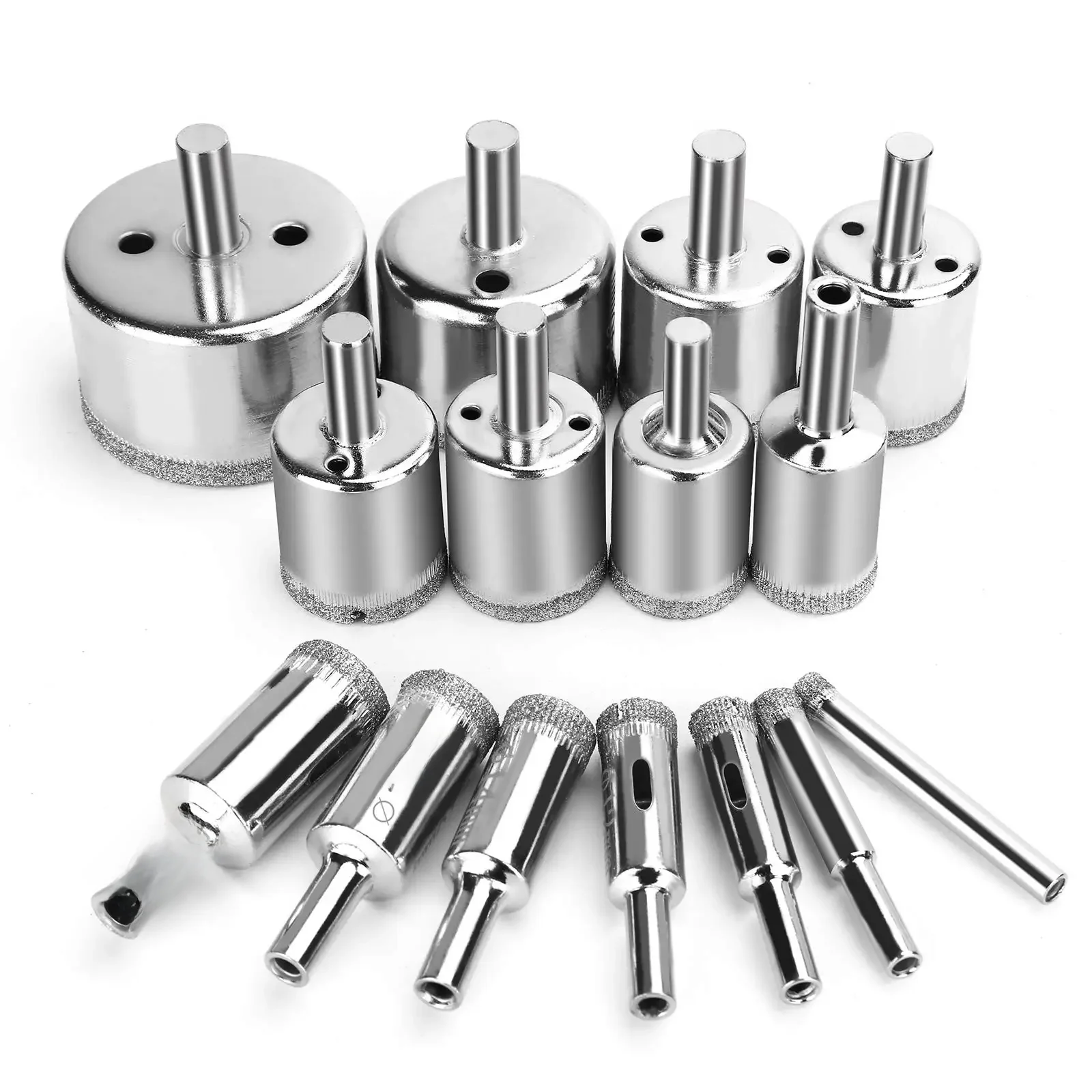 Forets diamantés de 6 à 50mm pour céramique, foret de scie cloche en diamant, bouteilles de forage en verre, Pots de marbre, granit, pierre, coupe de carreaux