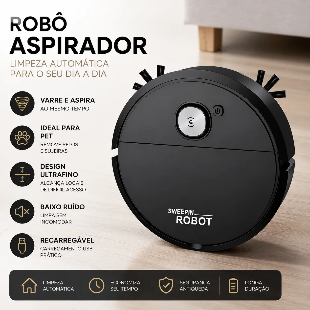 Automatic Sweeping Robot/3-in-1 Vacuum Cleaner – Smart, Quiet Home Cleaning Robot