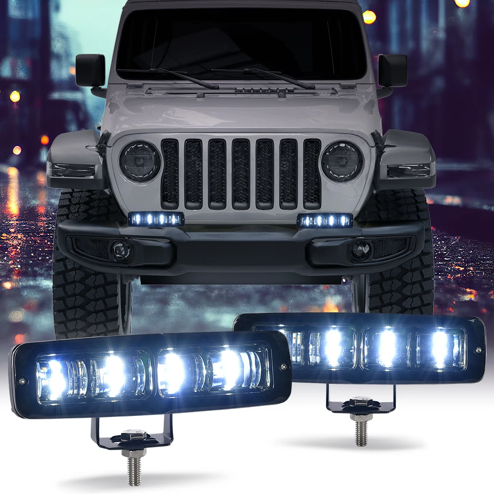 

2Pcs 6Inch Led Work Light Bar Spot Pods Fog Lamp Offroad Driving Truck 4Wd Suv Atv