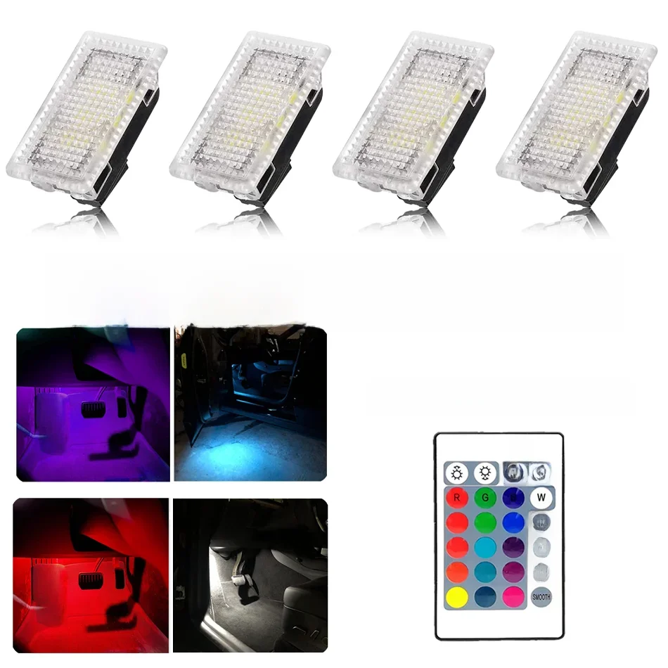 For Tesla RGB LED Lights Bulbs Kit Atmosphere Lamp Projector Trunk Lamp With Remote Control Car Interior for Tesla Model Y 3 X S
