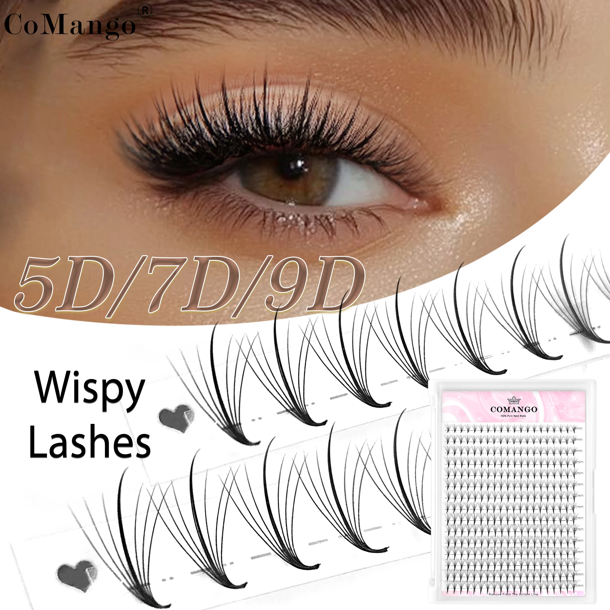 

300Fans Premade Fans 5/7/9D Pointy Base Eyelashes Extension 15rows Natural Volume Lashes Makeup Wholesales