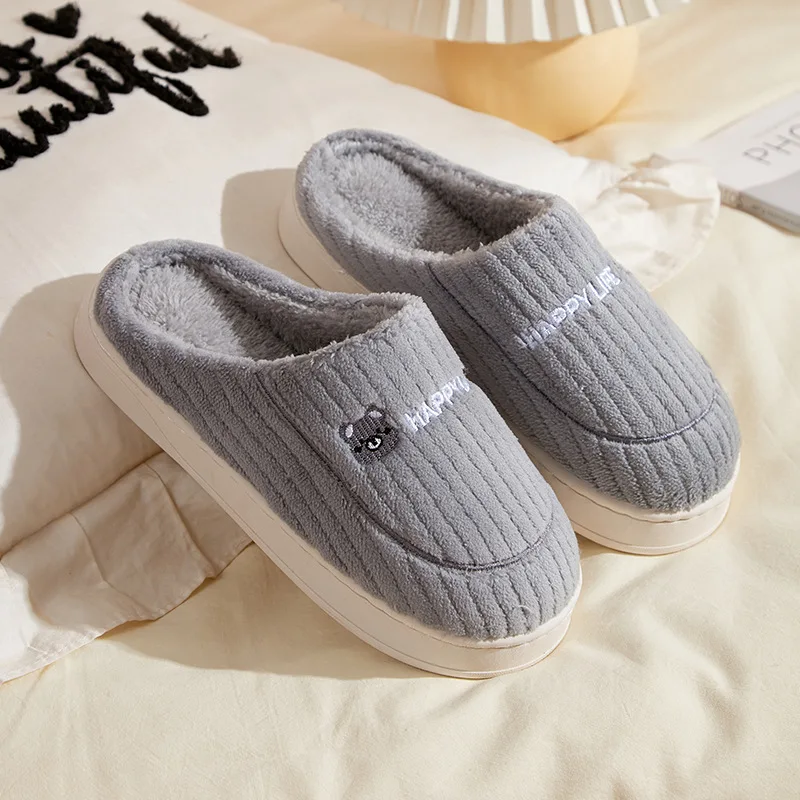Jadeshoe Women's Winter Hair Indoor Fire Tooling Office Room Tooling Floor Internoise Cushion Couples Indoor Men's Slippers