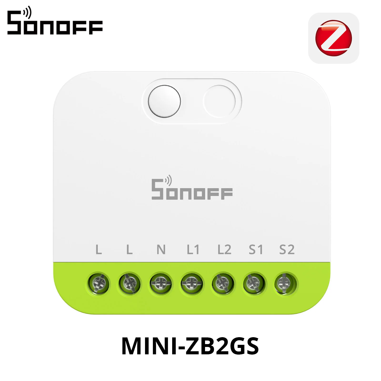 SONOFF MINI-ZB2GS Zigbee 2-fach Unterputz Smart Schalter 2-Kanal Steuerung Externer Schalter kompatibel Zigbee Hub erforderlich