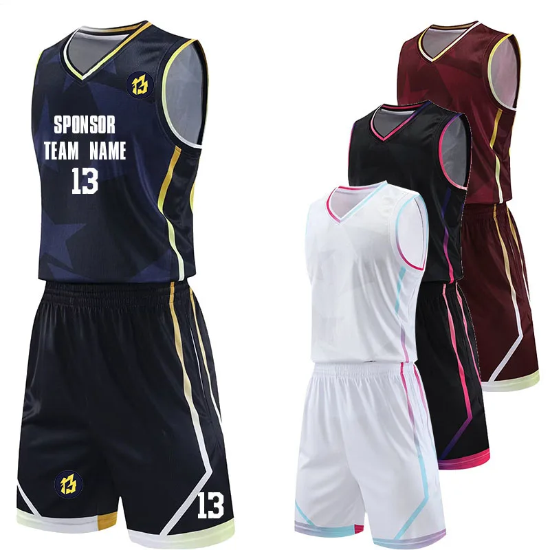 

New Season Basketball Jersey For Men Women Childrens Boys Girls Shirt Shorts Set DIY Custom Made Clothing Uniform Quick Dry