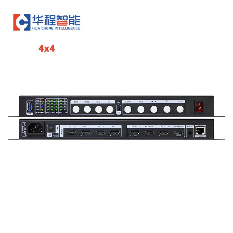 

AMS-MTX 4-4 Matrix Switch 4x4 4K Splitter 4 In 4 Out Box with IR Remote Controller For Compatible USB LED Screen External