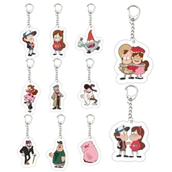 Acrylic Gravity Falls Keyring Key Chains Cute Gravity Falls KeyChain Pendant KeyRing for Accessories Bag Fans Gifts