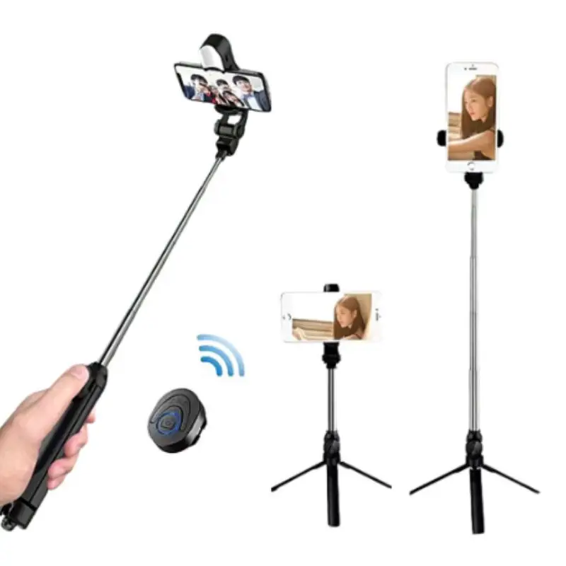 Bastão Pau De Selfie Monopé Retrátil บลูทูธ Suporte Tripé Para Celular