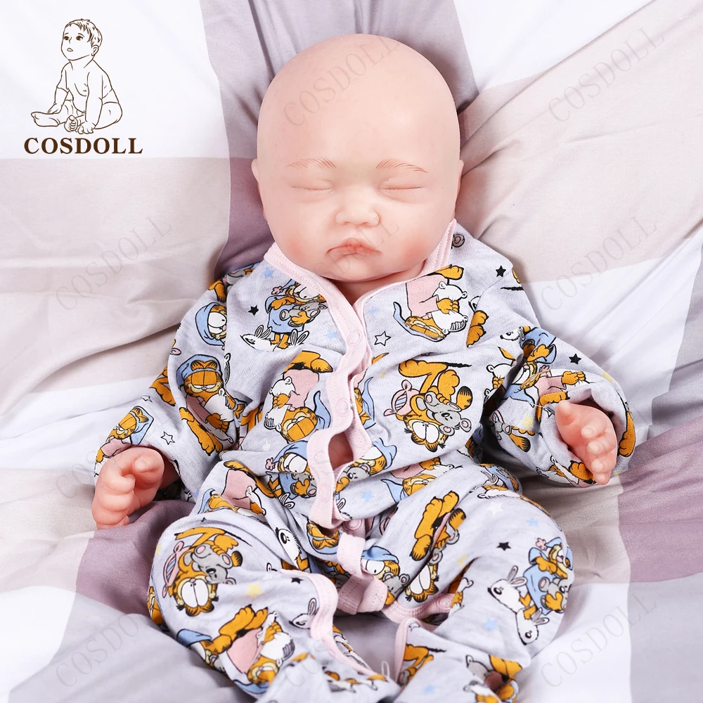 COSDOLL 17.5 بوصة كامل الجسم سيليكون تولد من جديد دمية 3300g مقاوم للماء طفلة عيد الميلاد هدية لعبة أطفال