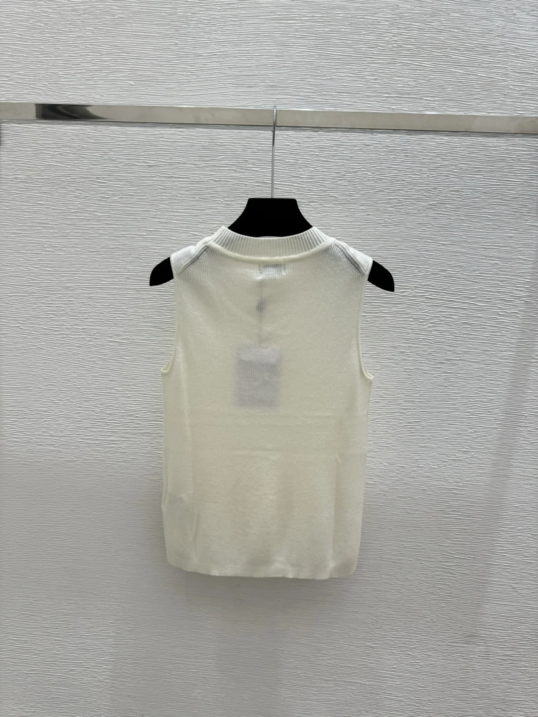 

High end Women's Spring and Summer New Item Solid Color Bow Round Neck Knitted vest 2