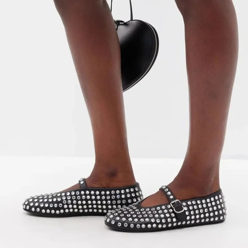 Designer schoenen Water Diamond Rivet Mary Jane balletschoen Dames platte en comfortabele balletschoenen voor dames Lolita schoenen - afbeelding 2