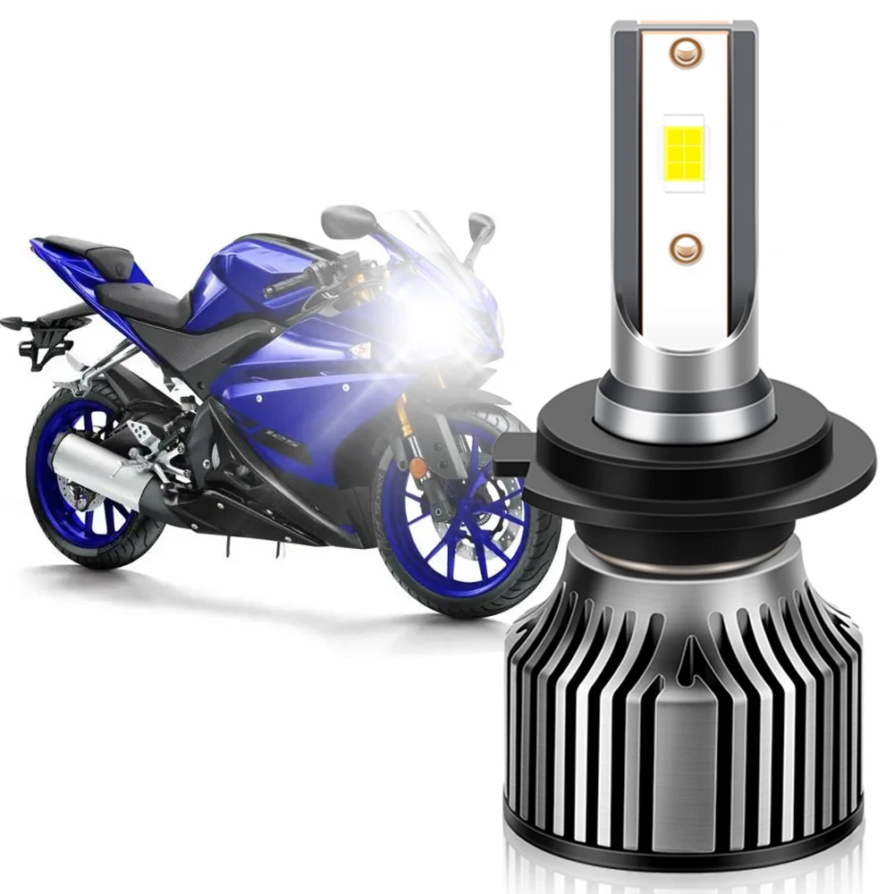 

1PC LED Motorcycle Headlight H4 H7 H11 H1 High Low Beam Headlight Lamp CSP Bulb 12V Fog DRL Light For Moto Bike Scooter Tricycle