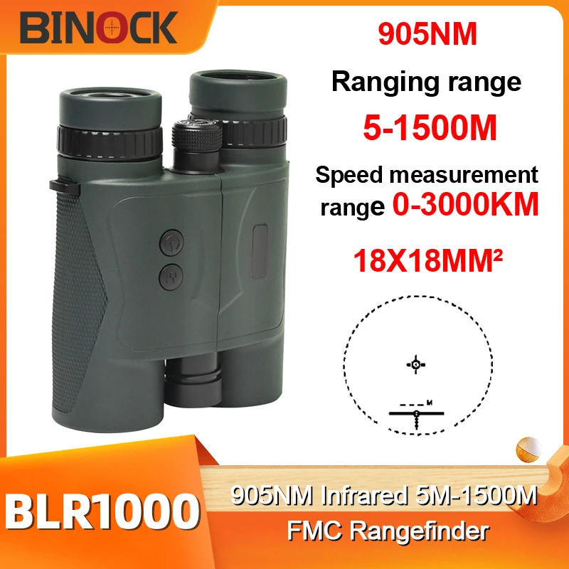 BINOCK BLR1000 hunting camping binoculars 1500M Laser infrared 905nm 8X42 optical fishing hiking Ranging telescope Rangefinder