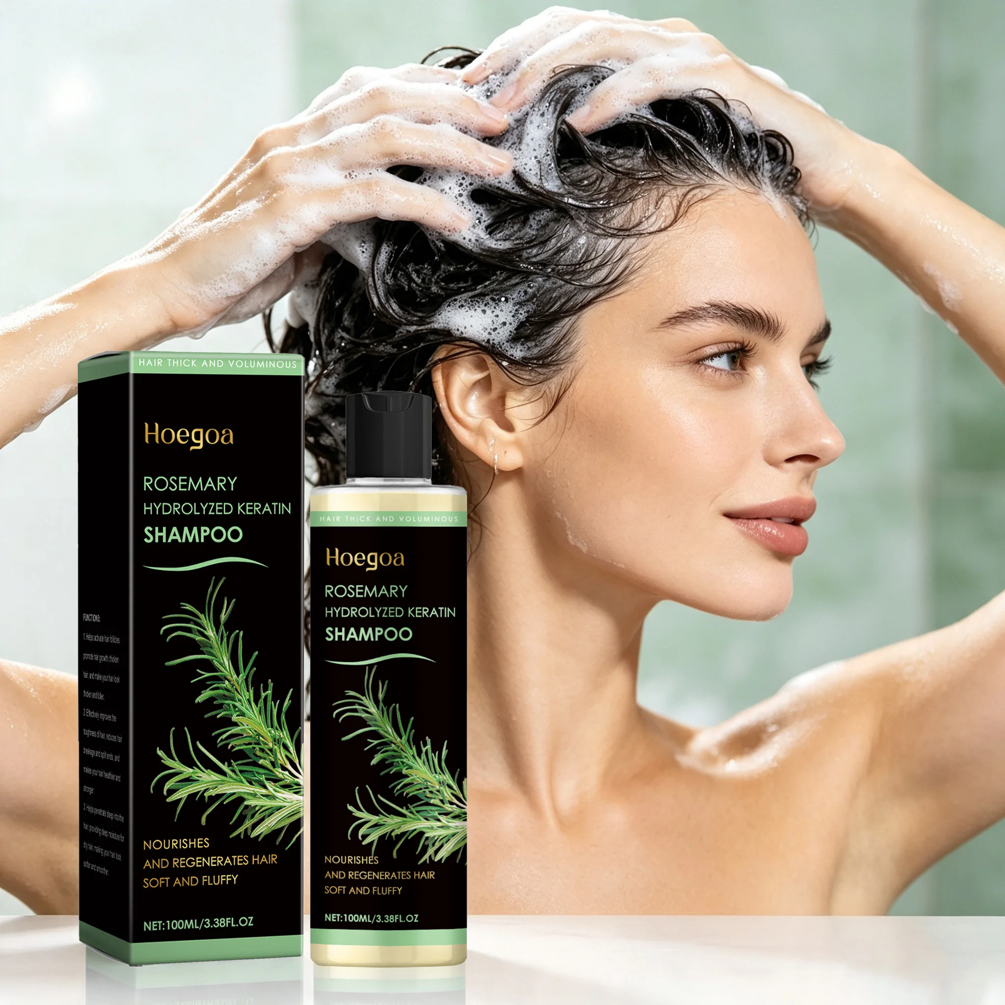 Rosemary Hair Oil - 100ML ローズマリーヘアシャンプー 天然成分配合 優しく洗浄 頭皮を栄養補給 保湿効果