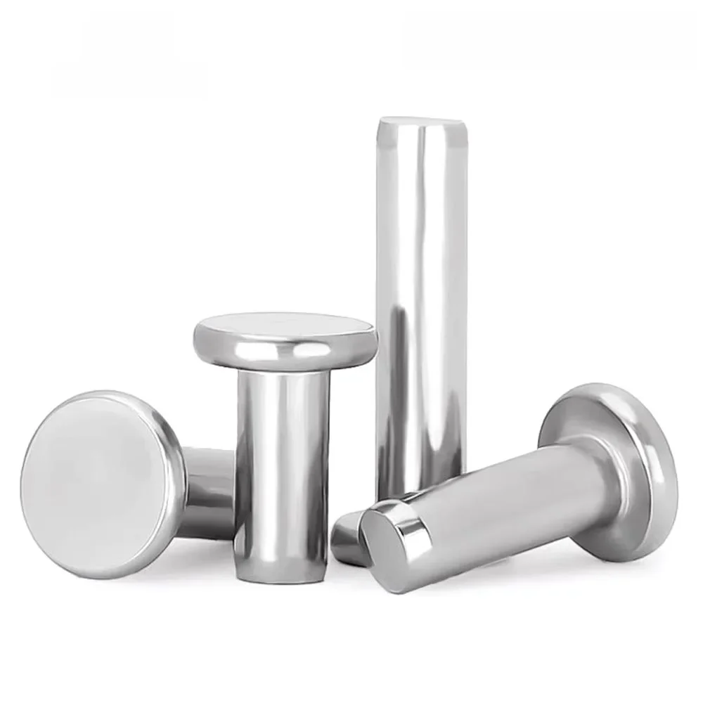 5/50pc M1.5 M2 M2.5 M3 M4 M5 M6 M8 GB109 304 acier inoxydable tĂȘte ronde plate solide Rivet auto-bouchage frappant Rivet clous boulons