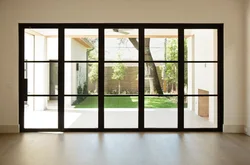 DN Folding Accordion Door Patio Aluminum Tempered Glass Folding Door Waterproof Home Interior Bifold Doors Customize