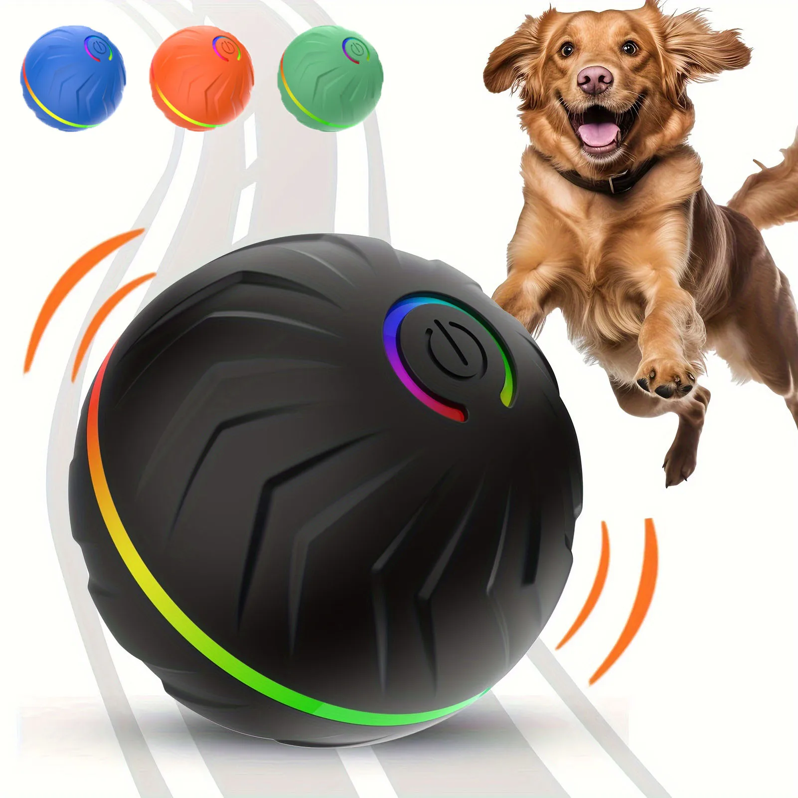 Intelligent Teasing Dog Ball Automatic Interactive Electronic Rolling USB Rechargeable Moving Bouncing Pet Toy for Home Outdoor