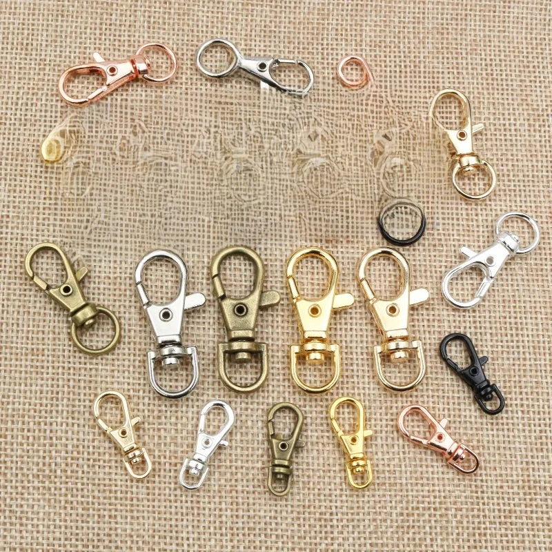 10pcs 23mm 32mm 36mm 38mm Bronze Rhodium Gold Silber Überzogene Schmuck Erkenntnisse, karabiner Haken für Halskette & Armband Kette DIY