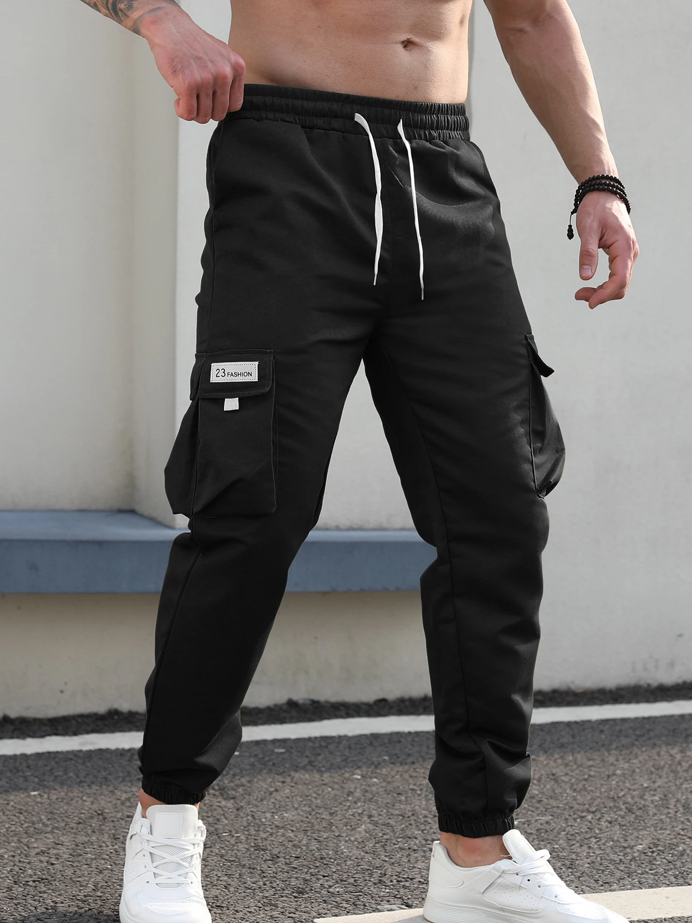 

Men's Cargo Pants — Woven Twill, Multi-Pocket Casual Trousers Non-Stretch Adult Apparel Suitable for All Seasons Designed