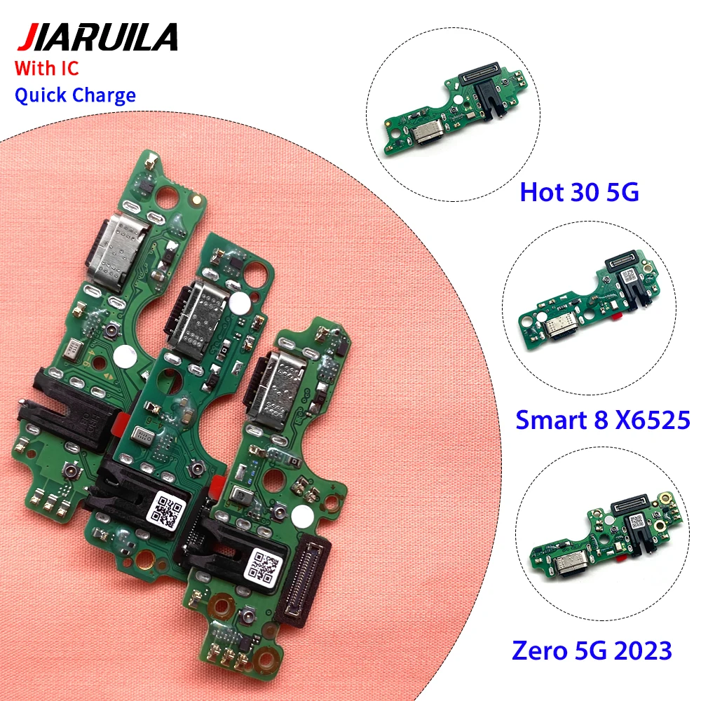 

USB Charging Port Charger Board Flex Cable For Infinix Hot 11 X689F/12i/20/305G/30i X669C/40 Pro X6837/Note 40 Pro 4G