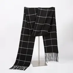 Plaid Long Scarf Winter Warm Cashmere Women Pashmina Foulard Bandana Scarves Female Luxury Hijab Tassel Shawl Wraps 2021 New