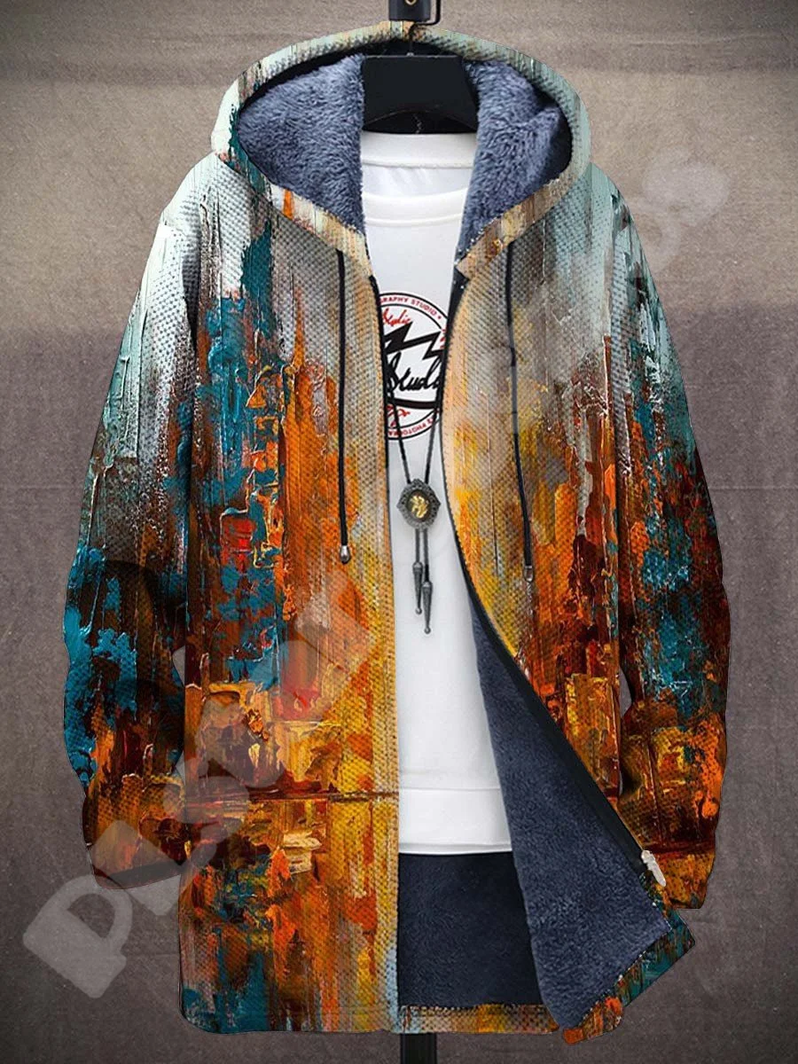 NewFashion Graffiti Gradient Colorful Tattoo Vintage Retro Harajuku 3DPrint Windbreaker Winter Overcoat Fleece Zipper Hoodies X7