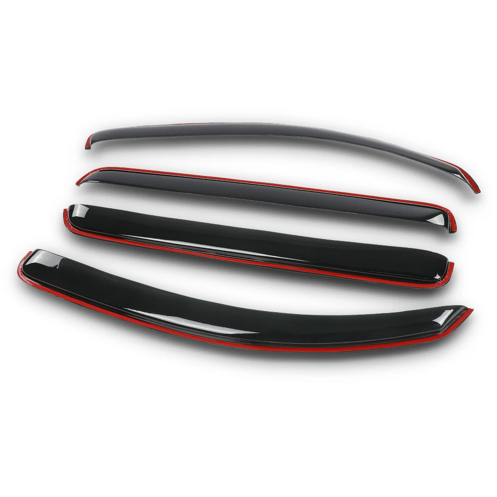 

Auto Ventshade/In-Channel Rain Guards Fit for Toyota Tundra Crewmax Cab 2007-2021 Glossy Black 194309 Adhesive Tape