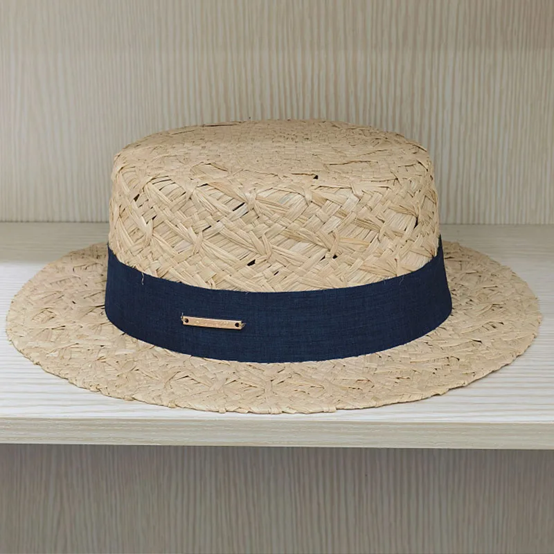 Women Summer Hats Wide Brim Boater Hat Straw Sun Hat with Leather Band Fedora Hat Beach Hat