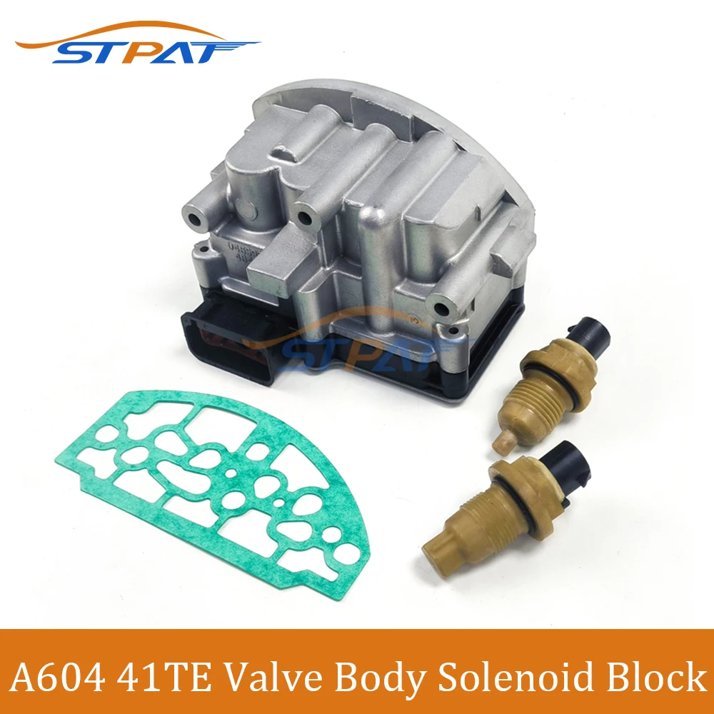 STPAT New A604 41TE Valve Body Solenoid Block Fit for Chrysler PACIFICA Dodge AVENGER 5140429AA 5015646AC 4504570AB 5140429AA