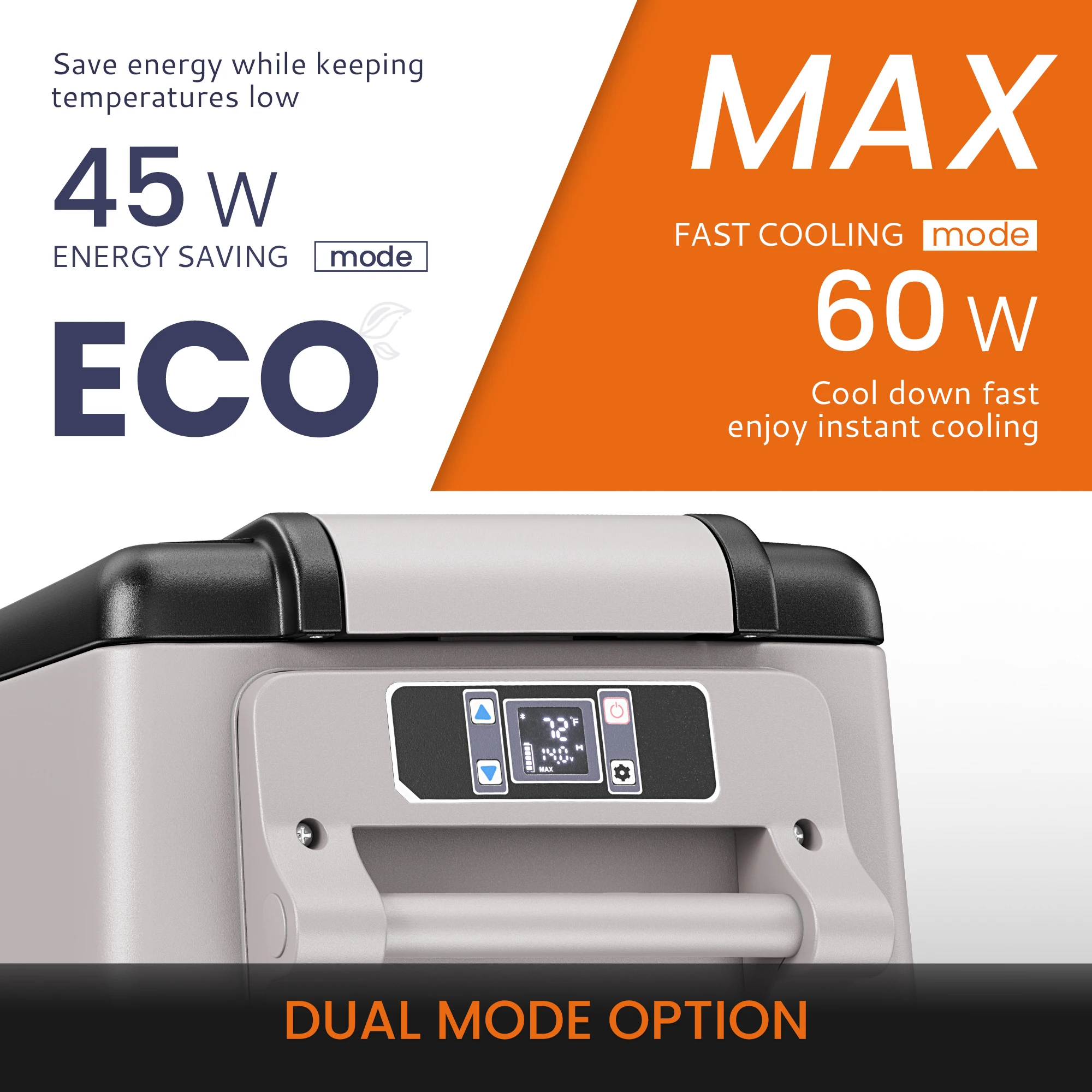 SIMZLIFE 55L Car Refrigerator 12/24V DC Fridge Freezer Dual Zone Portable Compressor Cooler for Camping Travel Truck