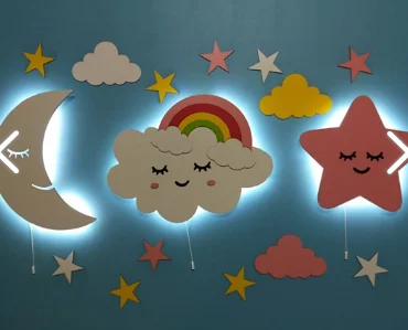 Led Light Wooden Rainbow Wall Lamp Kids Room Lighting Led night light baby sleeping toy for kids Christmas gift