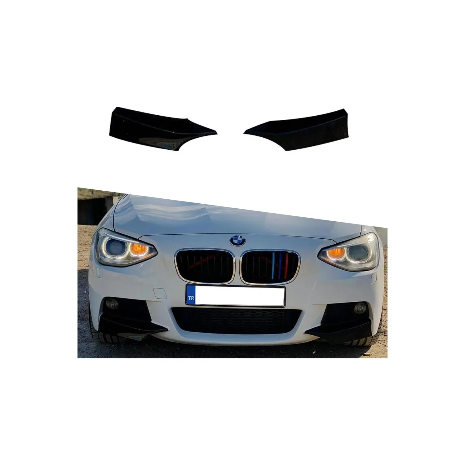 For BMW 5 Series M-Tech F10 Plug & Play M Bumper Flap Additional Splitter Divider Under Attachment ABS Plastic2009-2013