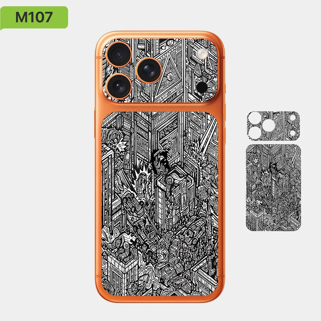 Fundas de vinilo para iPhone 17 Pro max/iPhone 17 Pro, colección Lost City de Nexa Skins, calcomanías personalizadas, BC0065