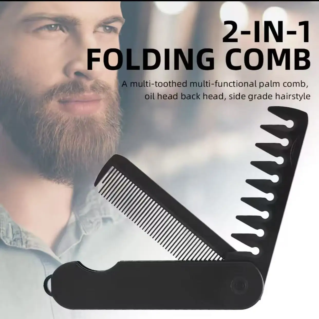 

Barber Hair Clipper Folding Combs Multifuncional Plastic Wide Tooth Oil Head Comb Beard Combing Two In One Styling Tools