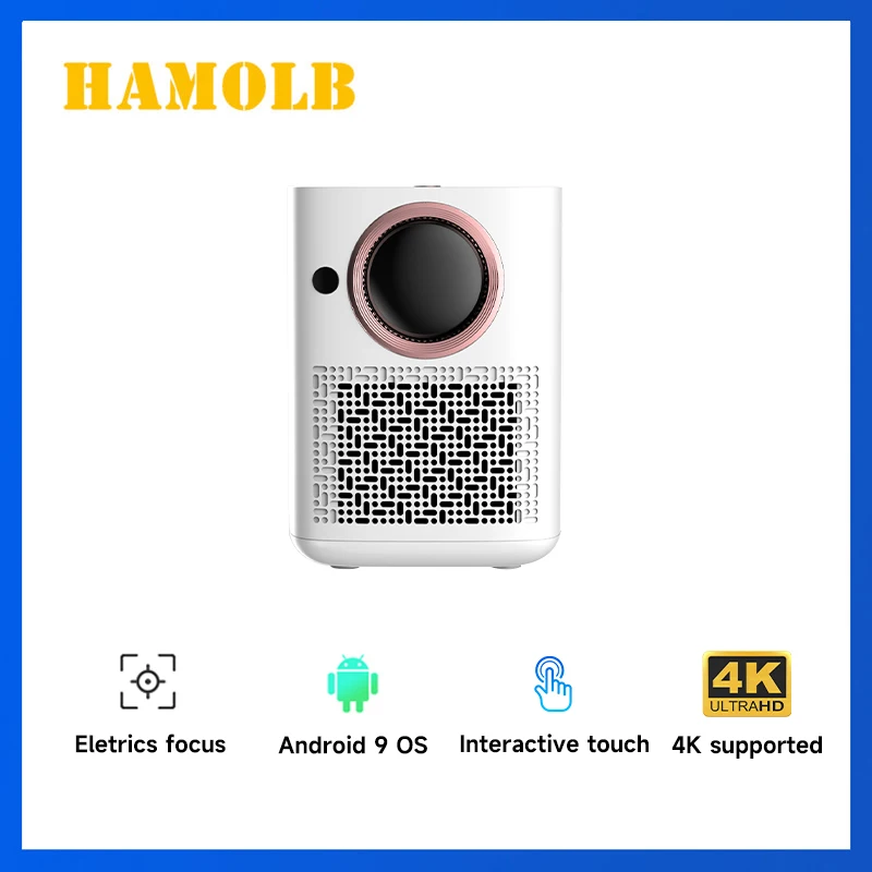 HAMOLB HA9 projector support Interactive screen Android 9 4k Projector 1080p projector 5g wifi beamer