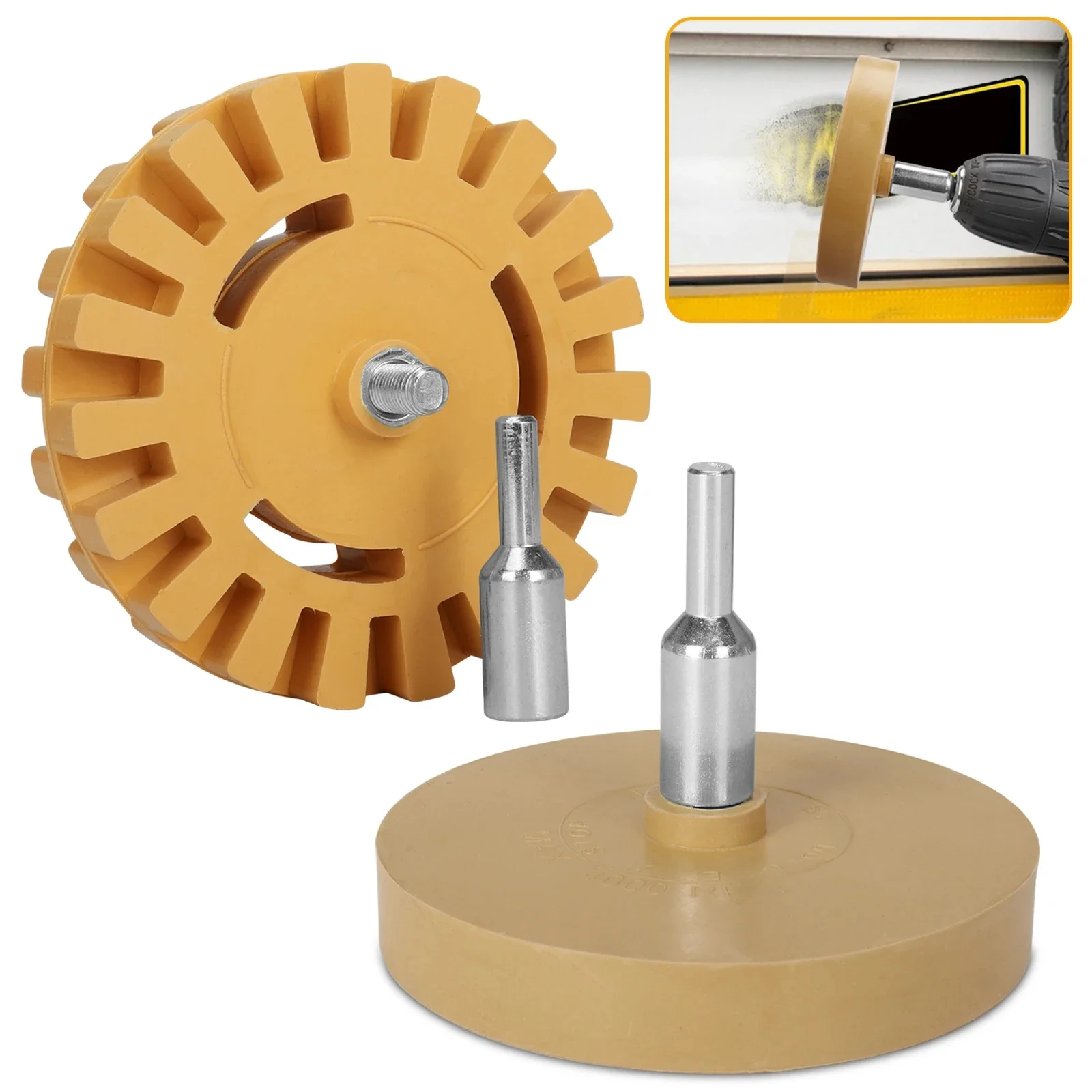 SIFANG 90/100mm Auto Gum Wiel Lijm Remover Gladde Boormachine Adapter Verf & Vinyl Decal Removal Tool voor Auto Reparatie - afbeelding 2