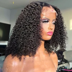 Water Curly Short Bob Wig 100 Human Hair 13x4 Transparent Lace Frontal Wig Brazilian Deep Wave 4x4 Closure Wig For Women