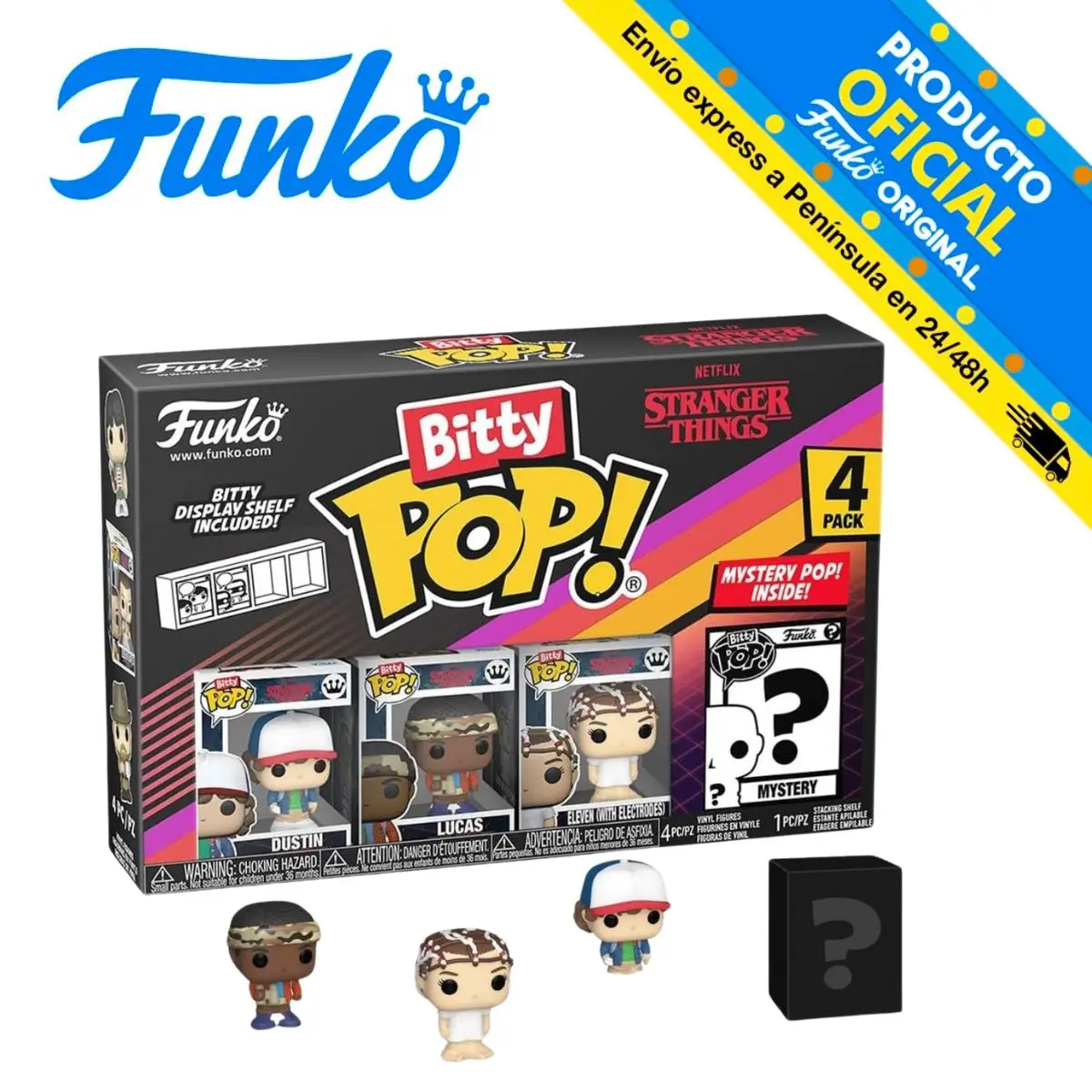 FUNKO BITTY POP! STRANGER THINGS - LUCAS, DUSTIN, eleven and?, 83662, original, toys, boys, girls, gifts, collector, dolls, shop, box, new, man, official license