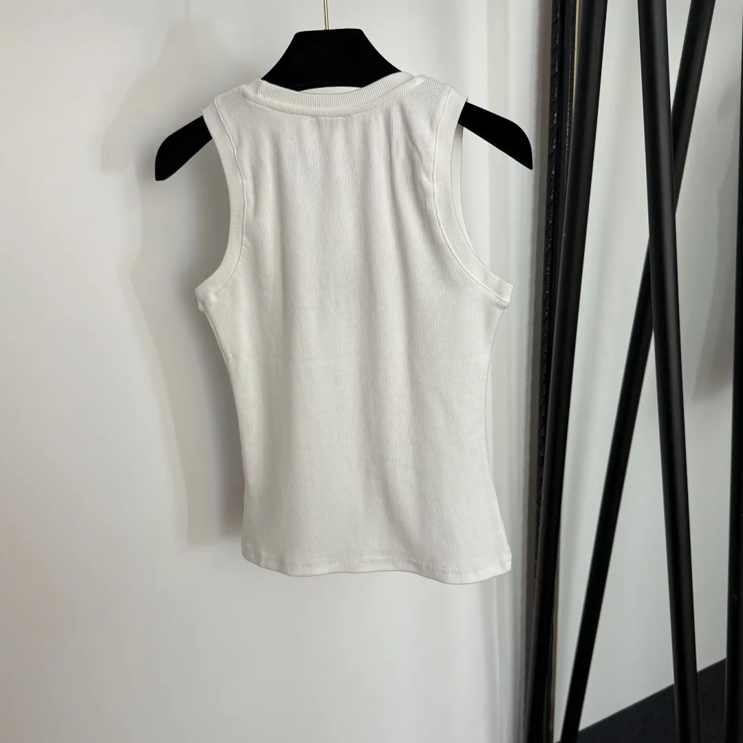 سترة ذات علامة أبجدية جديدة ربيعية راقية، أشرطة، يمكن ارتداؤها في الخارج، مقاس نحيف، بدون أكمام، قاعدة داخلية للنساء