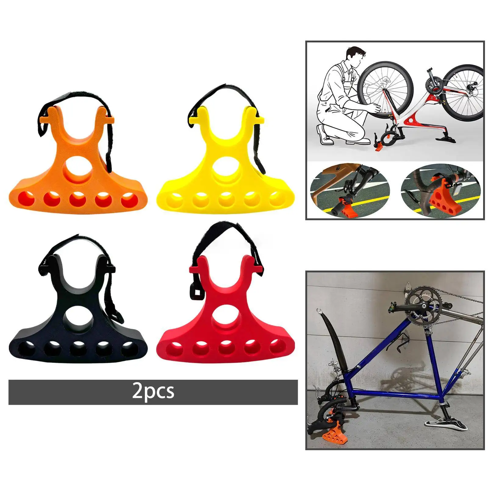 Soporte de reparación de bicicletas ligero y portátil, herramienta de reparación de ciclismo para garaje, ciclismo, interior y exterior, alto rendimiento, 2 uds.