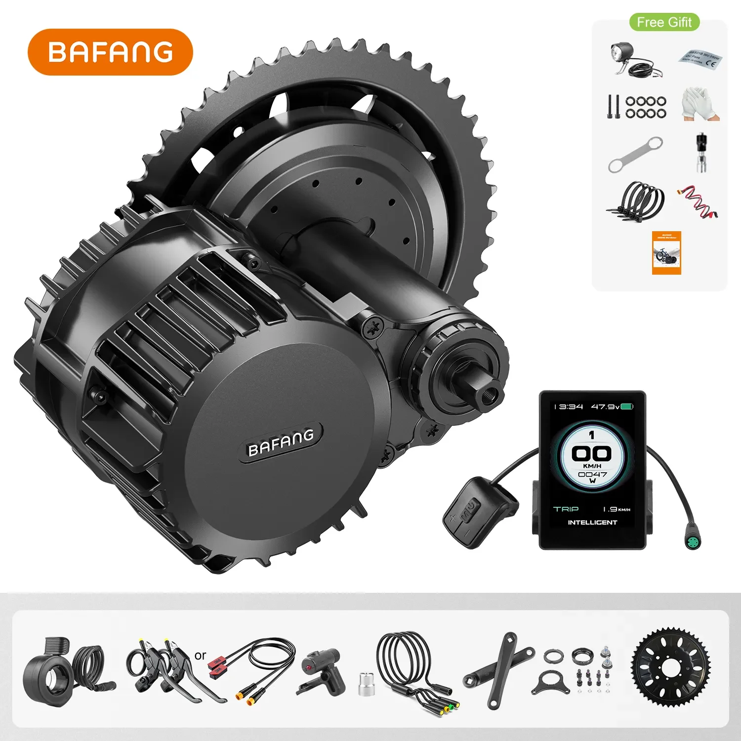 Bafang 미드 드라이브 모터 전기 자전거 변환 키트, M615 MM G320.1000 엔진, 48V, 52V, 1000W, BBS03, BBSHD