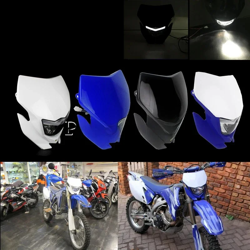 AliExpress papanda Off Road Motocross Headlight Dual Hi/LO Light Dirt Bike Front Lamp W/LED Fog HeadLamps For Yamaha WR TTR YZF 250 450 WR450 WR250