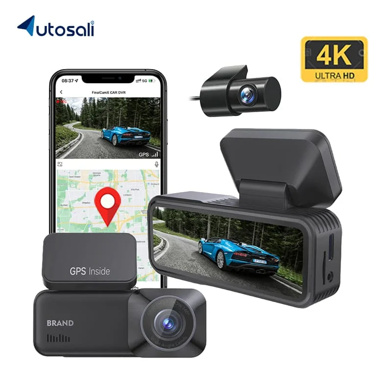 

Autosali V8 Dash Cam 4K UHD Recording Car Camera DVR Night Vision Video Recorder Built-In Wi-Fi Support GPS 24H Parking