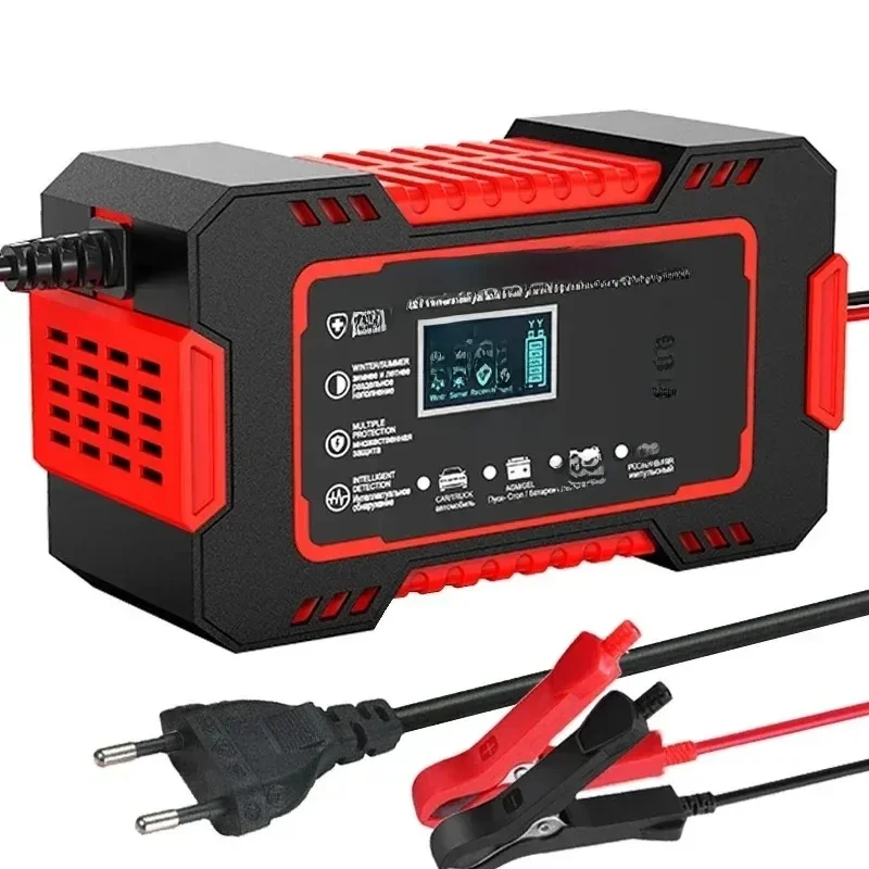 Auto-acculader 12V 6A Touchscreen Pulsreparatie LCD Snel opladen Nat Droog Lood-zuur Digitaal LCD-scherm - afbeelding 2