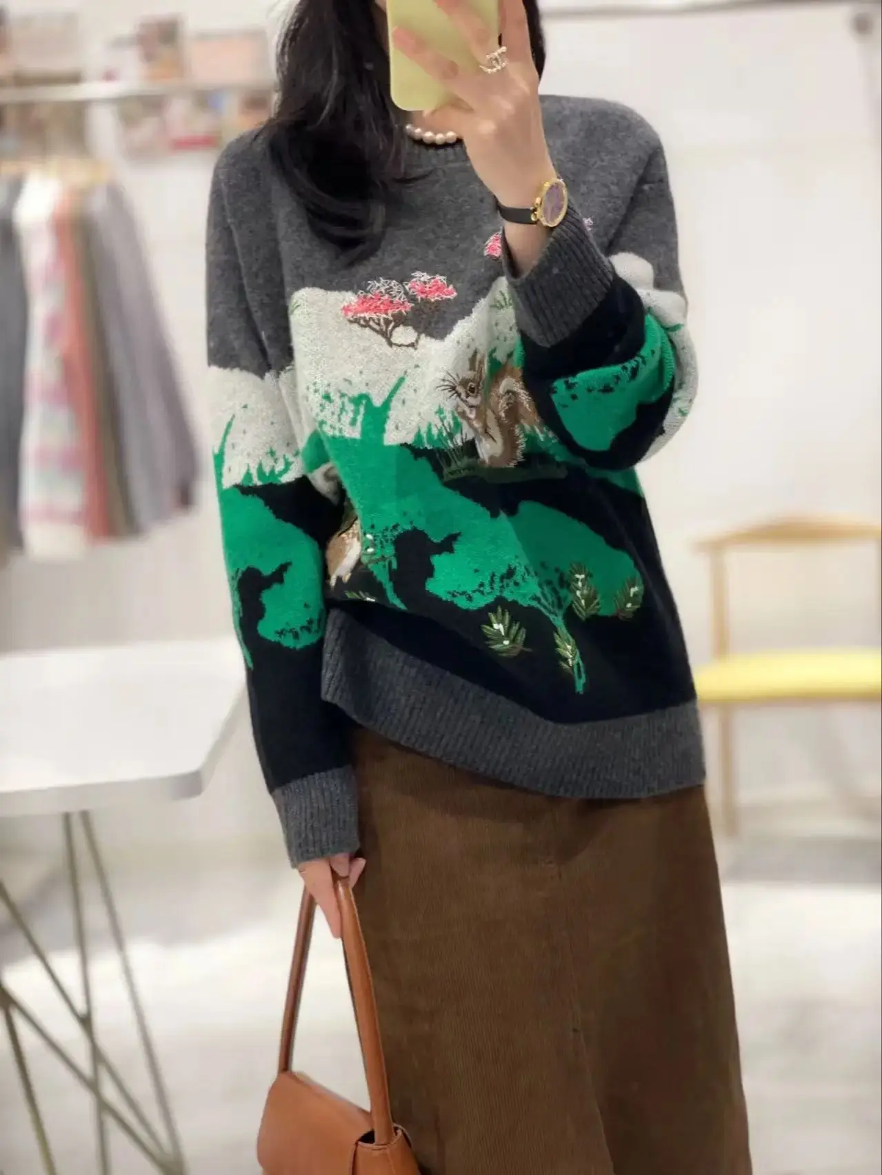 

Роскошный жаккардовый свитер из 100% кашемира с вышивкой