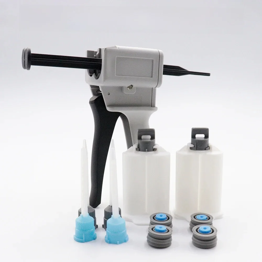 AB Glue Gun 25ml Two-component Glue Gun 2:1/1:1 Epoxy Sealant Glue Gun With 4pcs Mixing Nozzle and 2pcs Empty Dual Cartridges