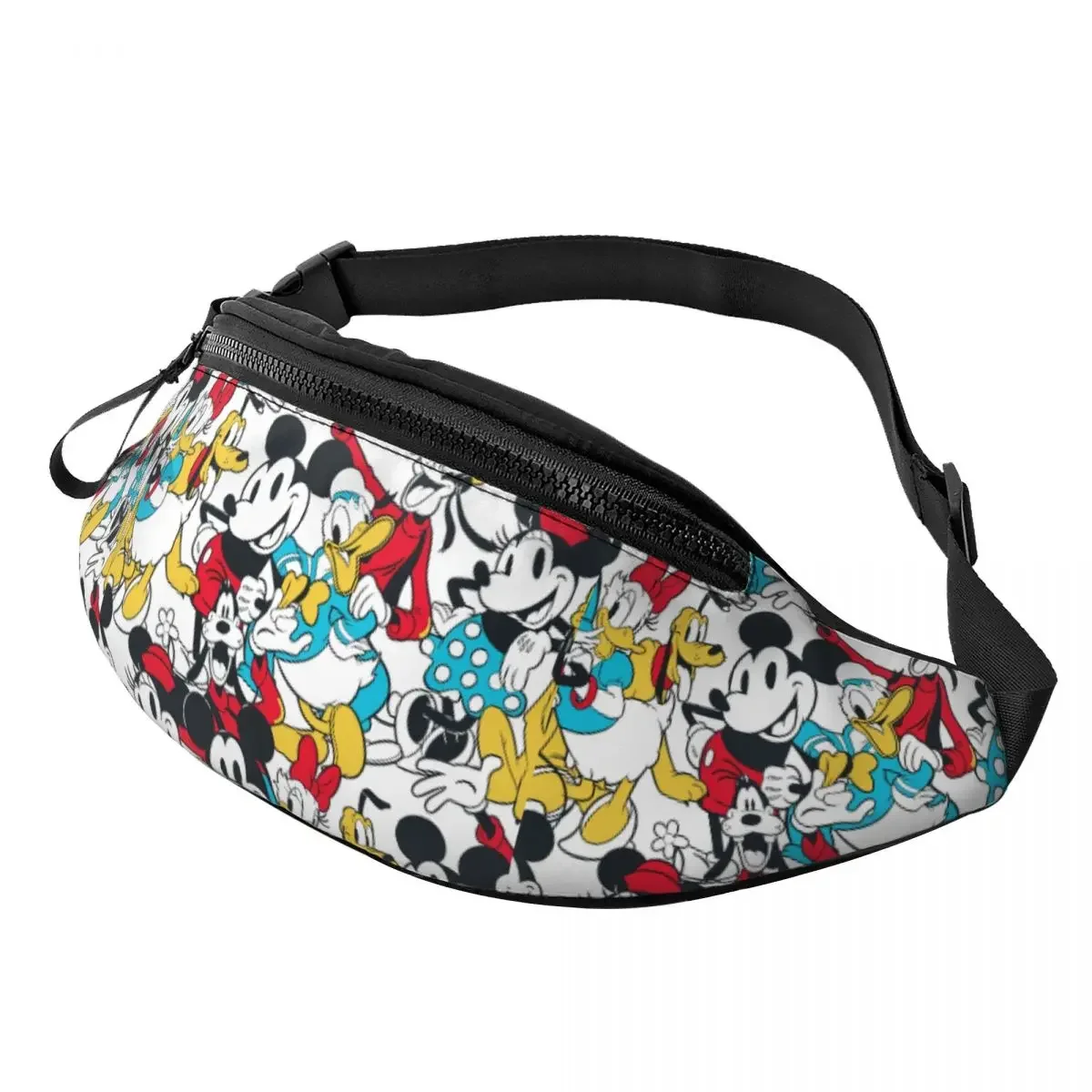 AliExpress UK MINISO Custom Mickey Mouse Donald Duck Cartoon Fanny Pack Women Men Crossbody Waist Bag for Travel Cycling Phone Money Pouch